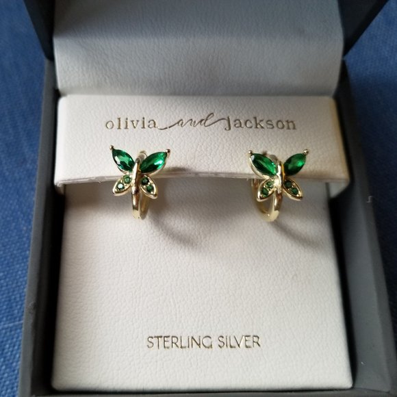 🪅🎄Olivia & 🎄🪅Jackson 🎉🎈GREAT GIFT🎈🎉 Sterling Silver Butterfly Ergs NWT&B - Picture 4 of 5